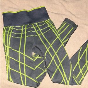 Gymshark Geometric Gray and Green Leggings